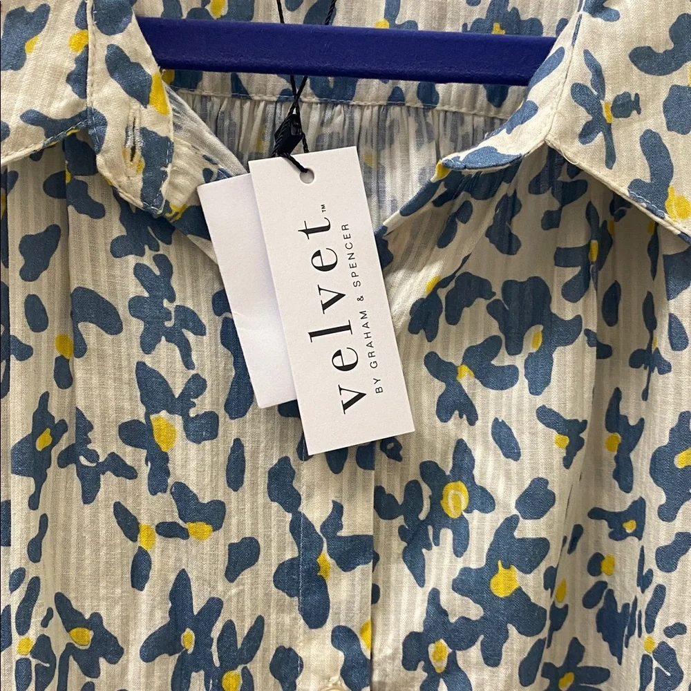 Velvet by Graham & Spencer Cream and Gray Button Down Shirt - Picture 8 of 8